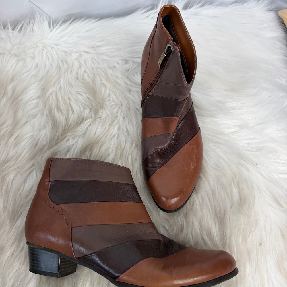Regarde Le Ciel Women Brown Leather Patchwork Ankle Boot WB450226-83-669 Size 39